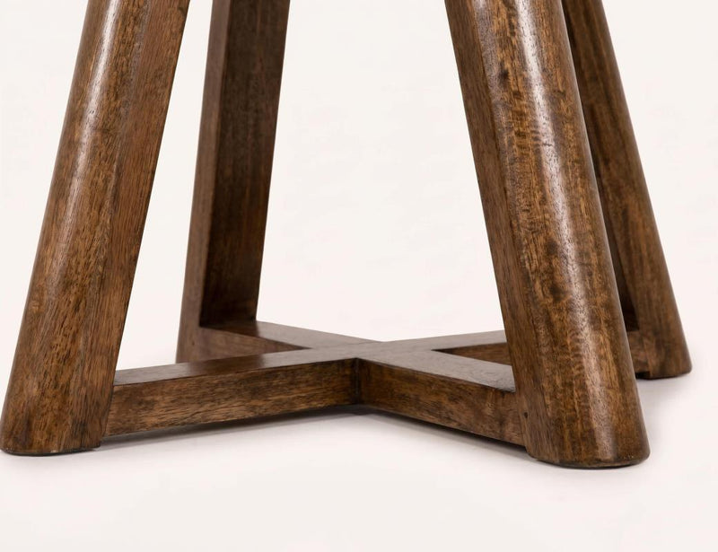 Silver - Round Dining Table - Brown