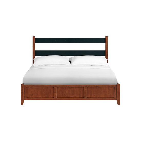 McKenzie - King Upholstered Panel Bed - Glazed Antique Cherry