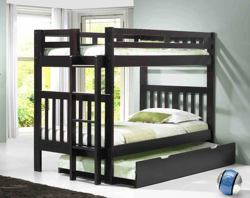 Nan Innovations Naples Espresso Solid Wood Twin Twin Bunk Bed With Ladder