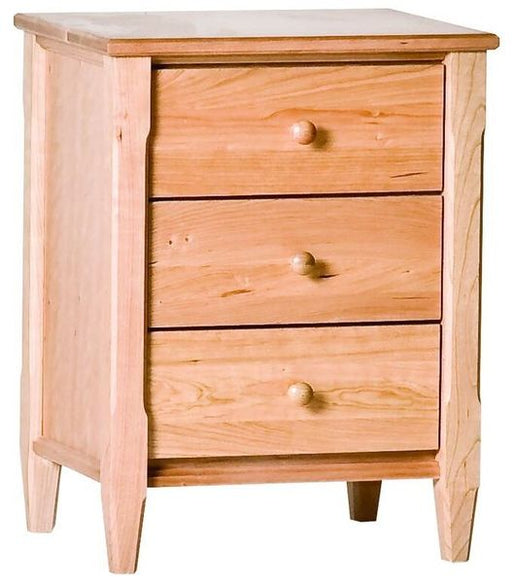 Nightstand Woodforms Solid American Black Cherry Shaker Three Drawer Wood Nightstand