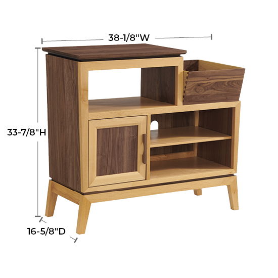 Addison - 38" W Vinyl Record Station - Natural
