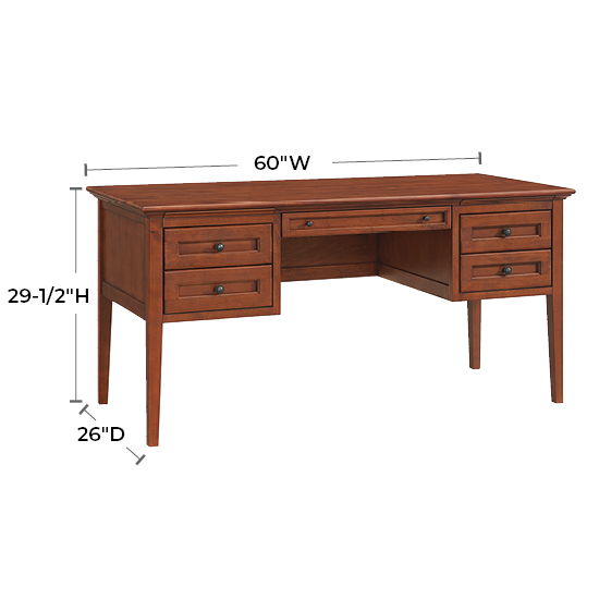 McKenzie - 4-Drawer Desk - Glazed Antique Cherry