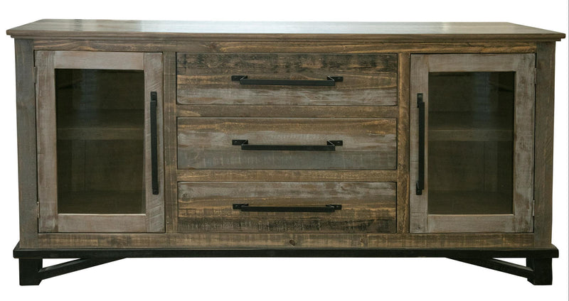 Loft - Buffet With 3 Drawer / 2 Doors - Two Tone Gray / Brown
