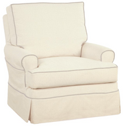 Swivel Chairs Four Seasons Sarah Extra Large Customizable Slipcovered Swivel Glider Chair – angled view