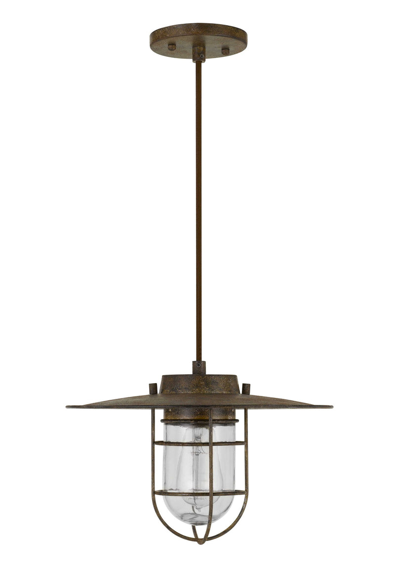 Owenton - 8.5" Height Metal Pendant - Rust