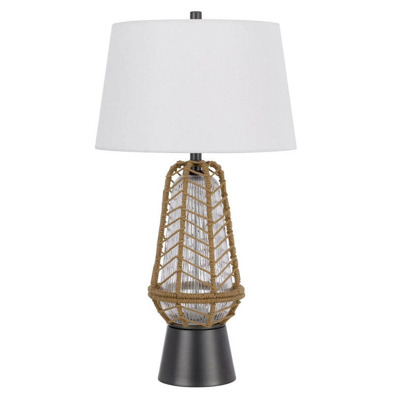 Hanko - 31" Height Metal Table Lamp - Burlap / Charcoal Gray