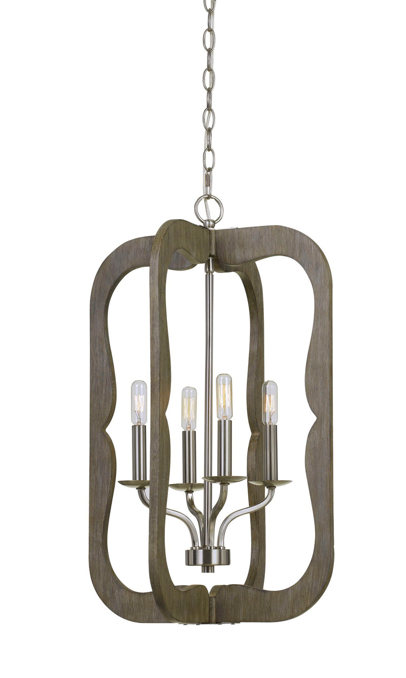 Portici - 26.5" Height Rectangular Pendant Fixture - Wood