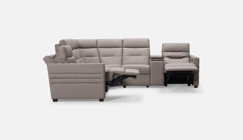 Reece Leather Reclining Sectional Sofa by Palliser