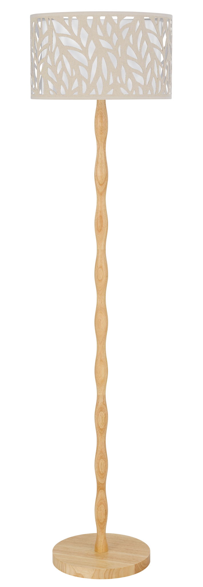 Berwick - Wood Floor Lamp - Light Oak With Beige Leaf Shade