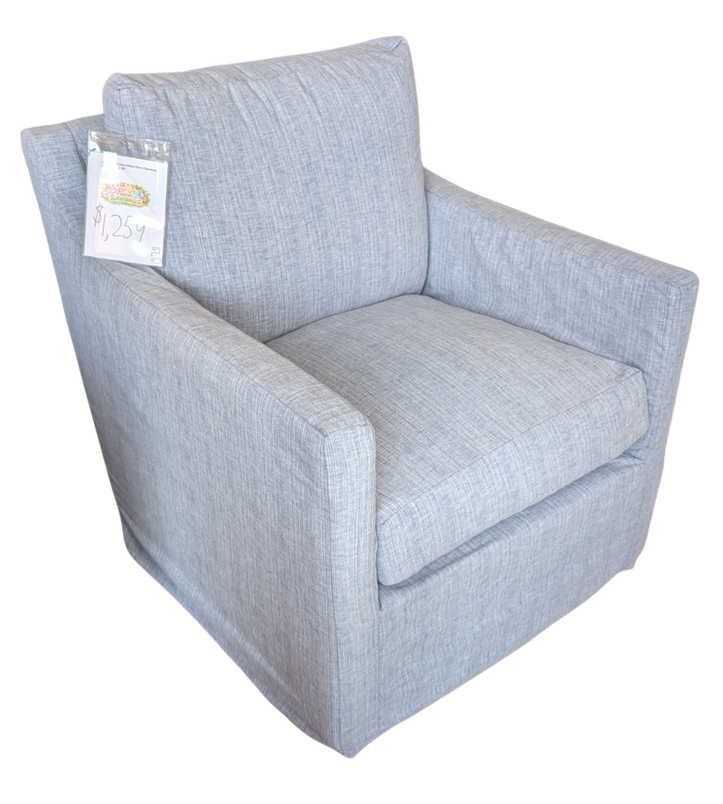 Four Seasons Miles Extra Large Slipcovered Swivel Glider Accent Chair