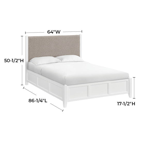 McKenzie - Queen Upholstered Panel Bed - Snowbound