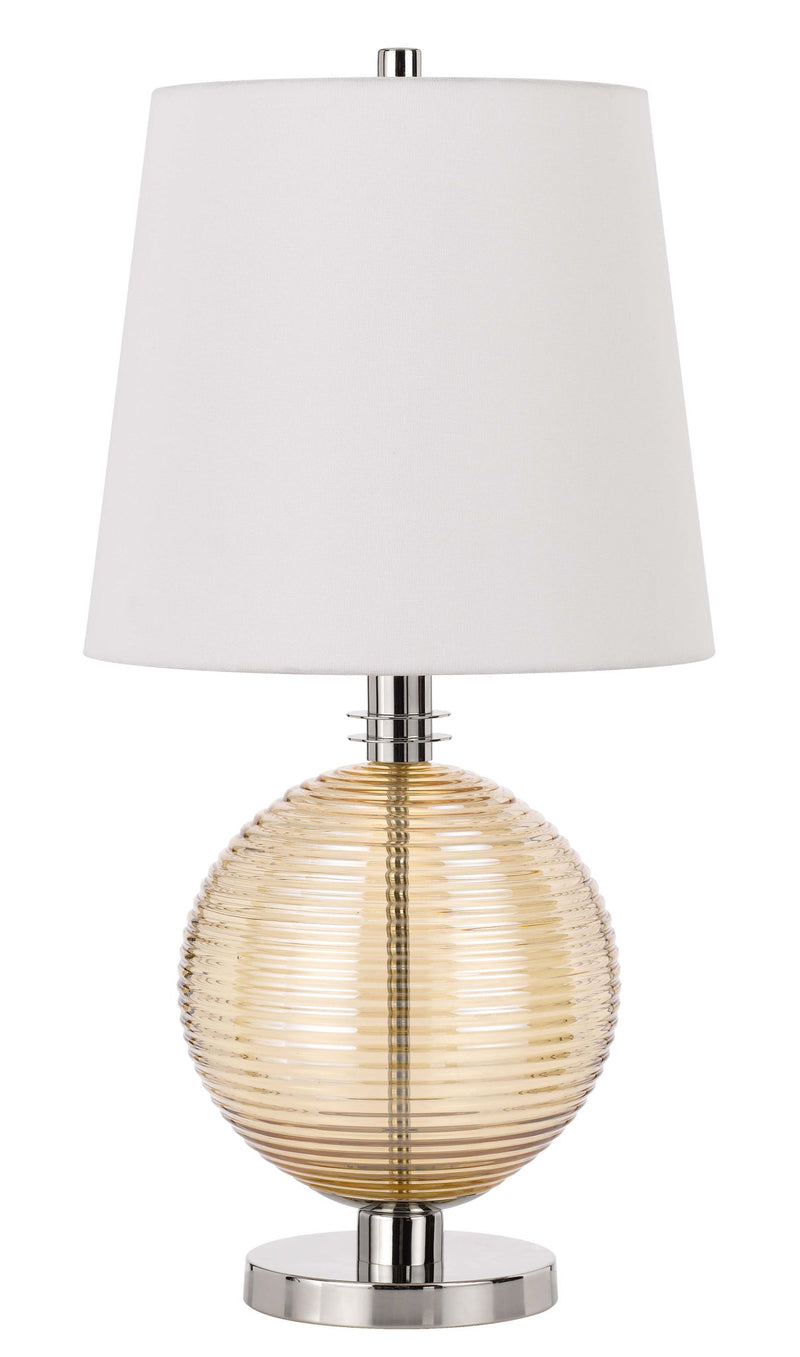 Salisbury - Table Lamp - Brushed Steel & Amber