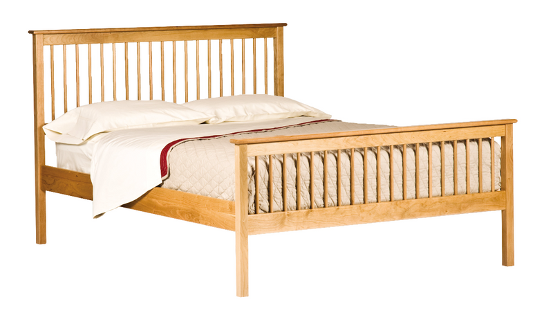 Slatted Bed Woodforms Shaker Full Spindle Bed Solid American Black Cherry – angled view