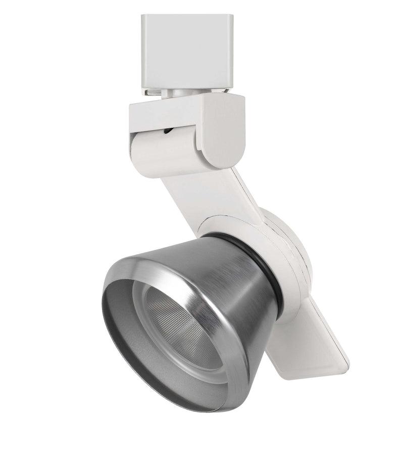 6" Height Metal Track Head - White & Brushed Steel