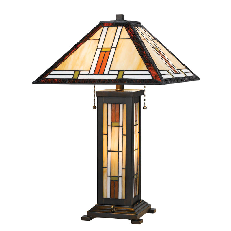 60W X 2 Table Lamp With 7W Night Light - Tiffany