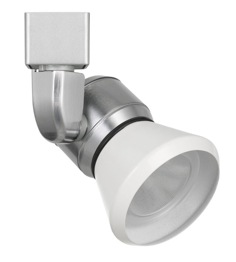 6.25" Height Metal Track Head - Brushed Steel & White