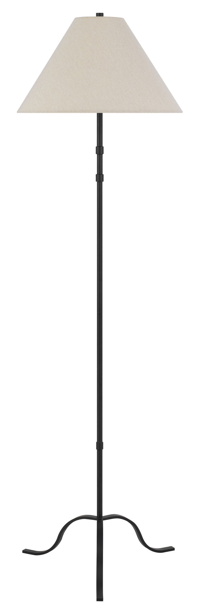 Segovia - Metal Floor Lamp - Black With Hardback Fabric Shade