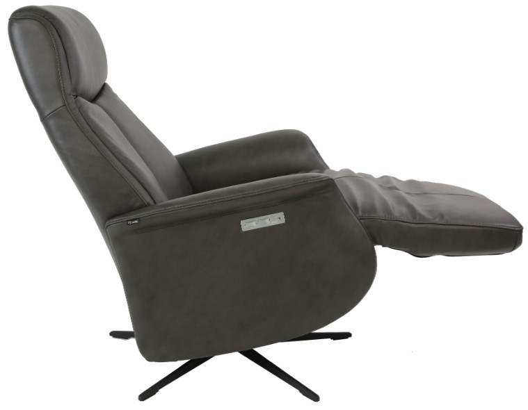Fjords Jakob Large Motorized Leather Relaxer Recliner with Swivel Base – alternate view 2