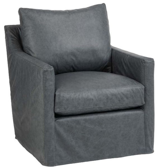 Swivel Chairs Miles Customizable Leather Extra Large Slipcovered Swivel Glider Chair by Four Seasons