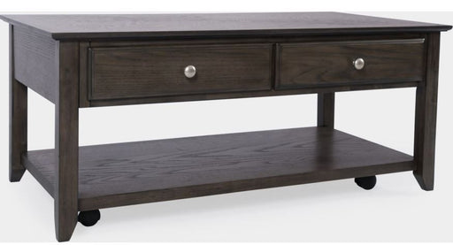 Nan Jofran Carlton Brown Transitional Wood Coffee Table With Casters by Jofran Inc.