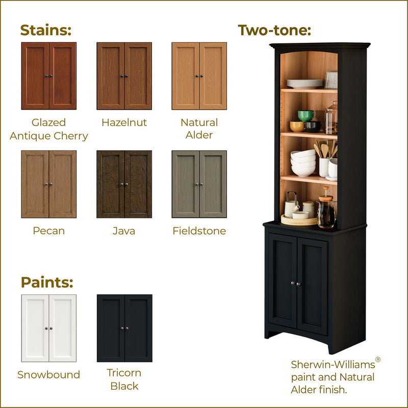 McKenzie - 84'' H X 36'' W Alder Bookcase With Doors - Glazed Antique Cherry