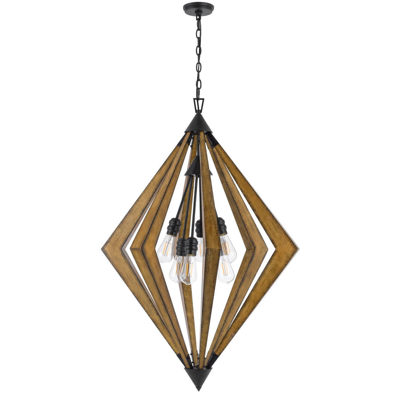 Valence - 42.25" Height Chandelier With Shade - Walnut Brown / Black