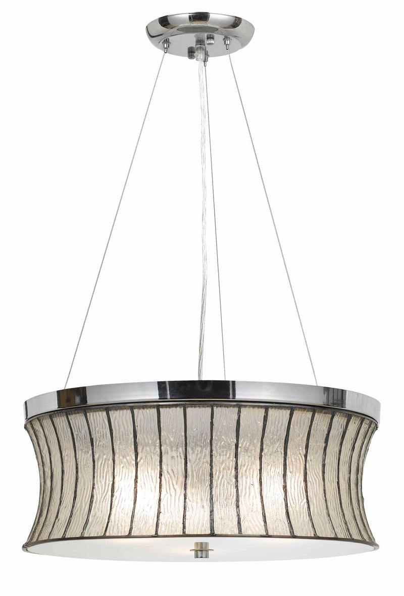 47" Height Glass Pendant - Chrome