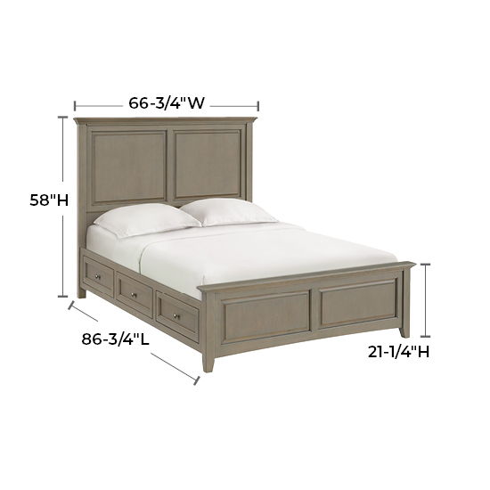 McKenzie - Queen Premier Storage Bed - Fieldstone