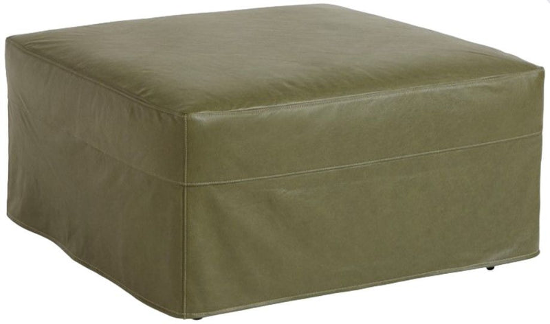 Upholstered Ottomans Four Seasons Customizable Leather Large Square Slipcovered Living Room Ottoman
