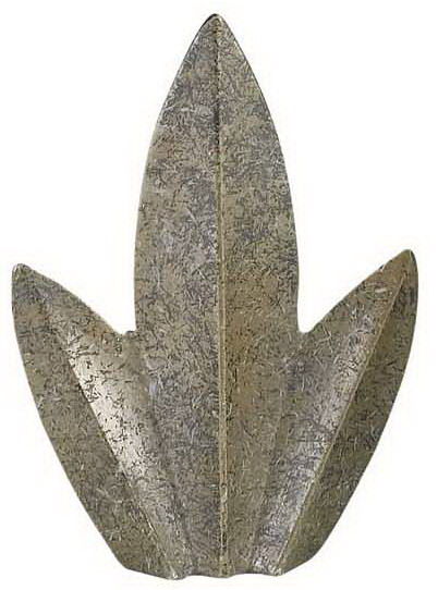 2.38" Height Leaf Metal Cast Finial - Matte Rust