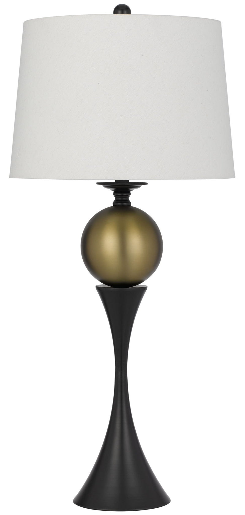 Manen - Metal Table Lamp - Black Antique Brass With Hardback Fabric Shade