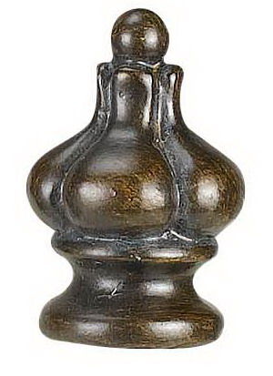 1.5" Height Resin Finial - Medium Wood