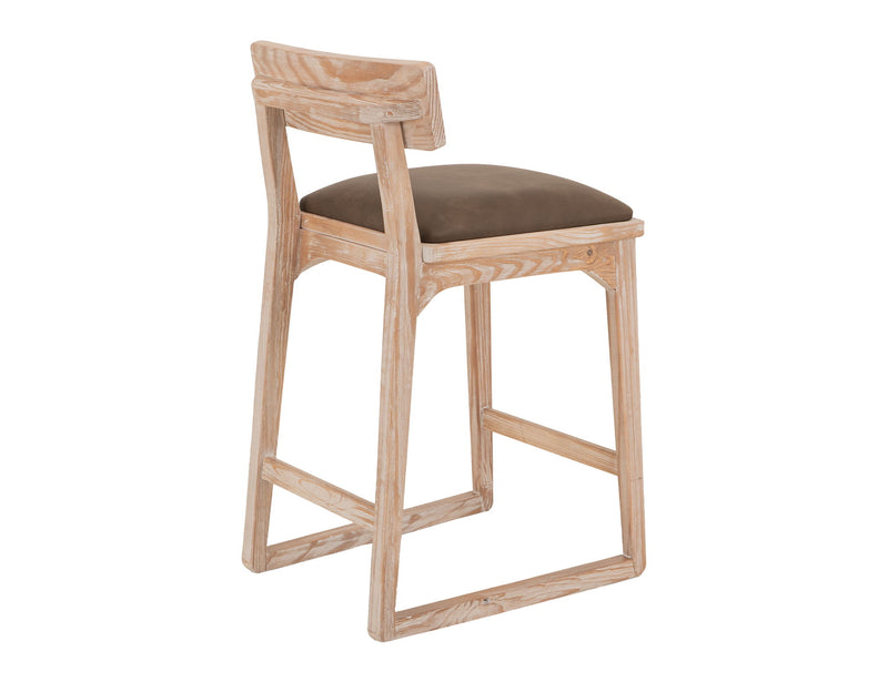 Balam - 30" Upholstered Barstool (Set of 2) - Light Brown / Dark Brown