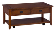 Nan Jofran Mission Brown Wood Cocktail Table With Storage Drawers by Jofran Inc.