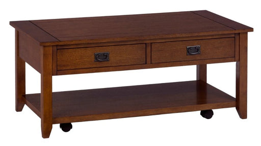Nan Jofran Mission Brown Wood Cocktail Table With Storage Drawers by Jofran Inc.