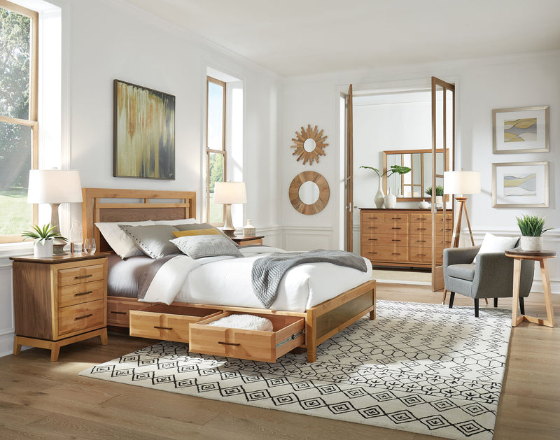 Addison - Queen Panel Storage Bed - Natural