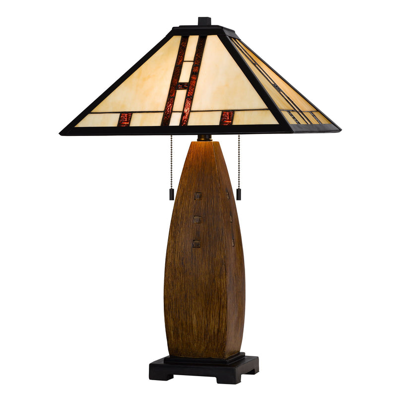 3106 Tiffany - 26" Height Metal / Resin Table Lamp - Oak