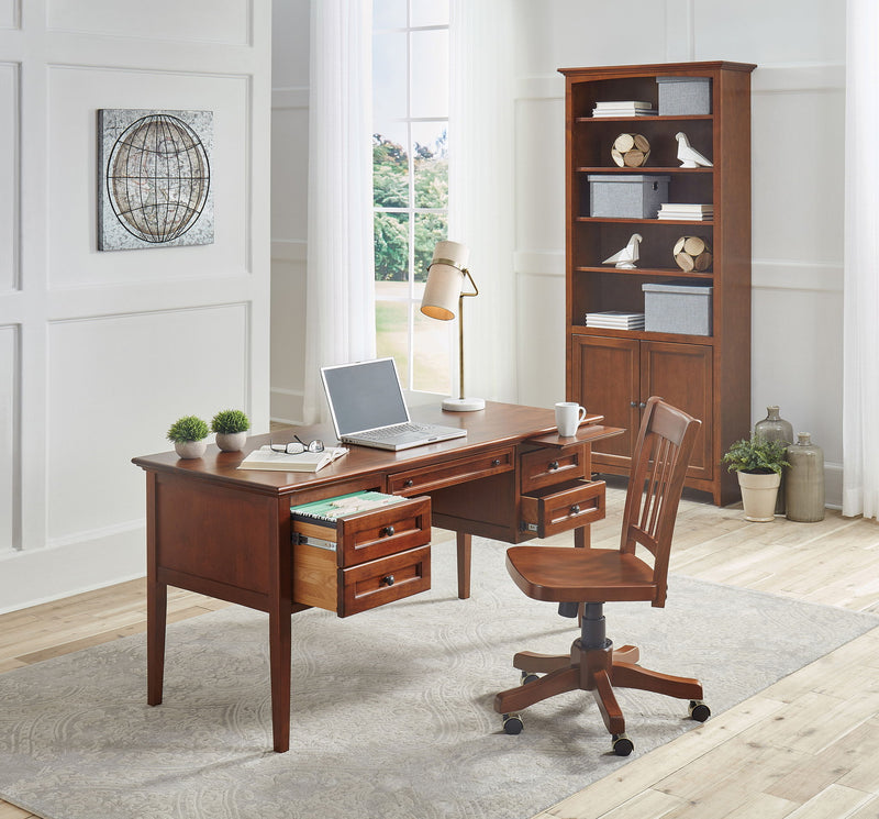 McKenzie - 4-Drawer Desk - Glazed Antique Cherry