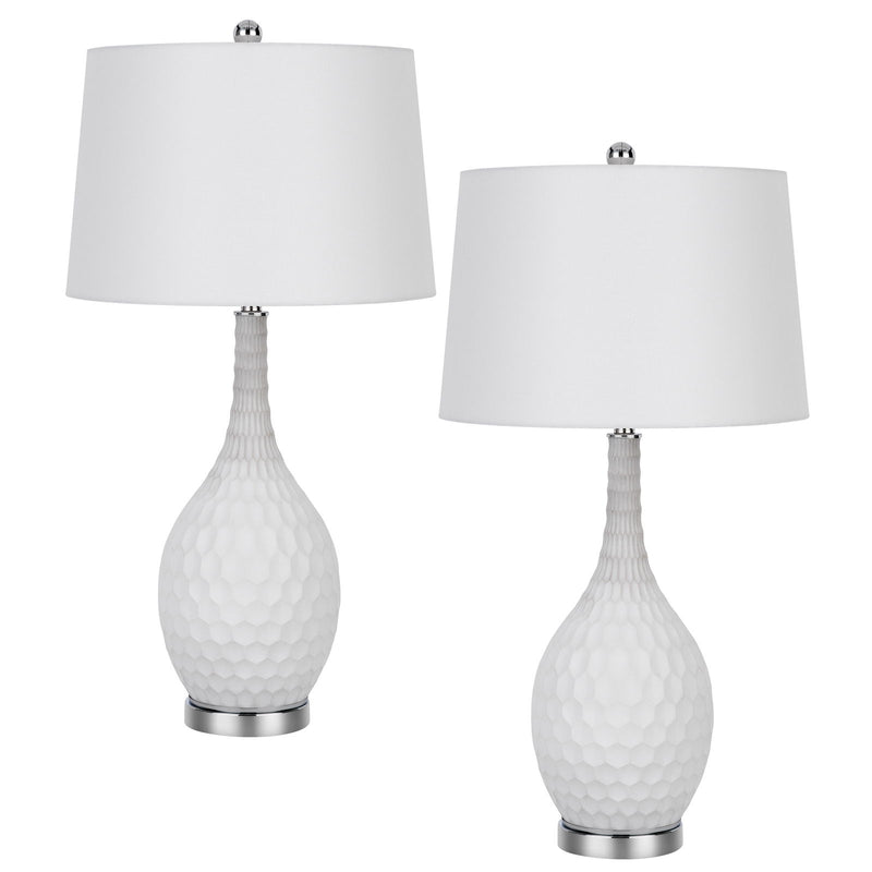 Pori - 30.5" Height Glass Table Lamp (Set of 2) - Sculpture White