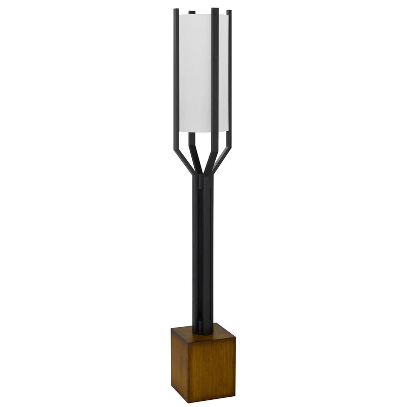 Woodsmere - 60" Height Metal Floor Lamp - Matte Black / Wood
