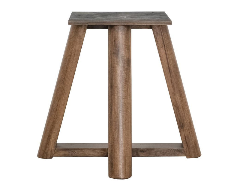 Silver - Round Dining Table - Brown