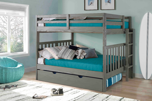 Nan Innovations Oxford Full Over Full Solid Wood Bunk Bed Gray