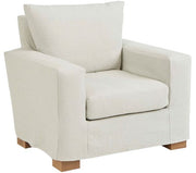 Nan Four Seasons Customizable Blake Slipcovered Accent Chair With Feather Blend