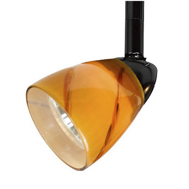 4.87" Height Serpentine Track Head With Shade - Yellow & Black - Metal & Glass