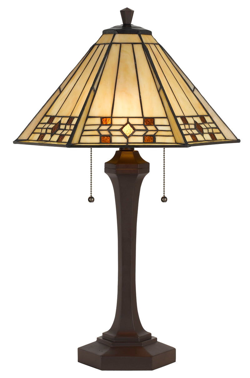 Tiffany - 26" Height Resin Table Lamp - Matte Black