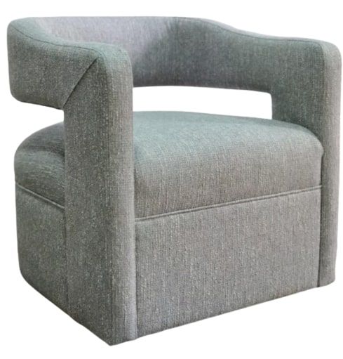 Nan Jofran Lexy Spa Upholstered Fabric Swivel Accent Chair Gray Fabric by Jofran Inc.