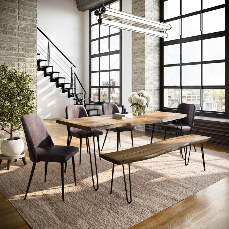 Nature's Edge 79" 7 Piece Dining Set Natural Finish