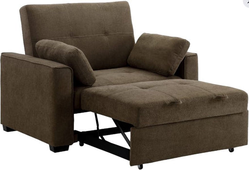 Cappuccino Nan Night & Day Furniture Nantucket Cappuccino Fabric Queen Sofa Sleeper – angled view