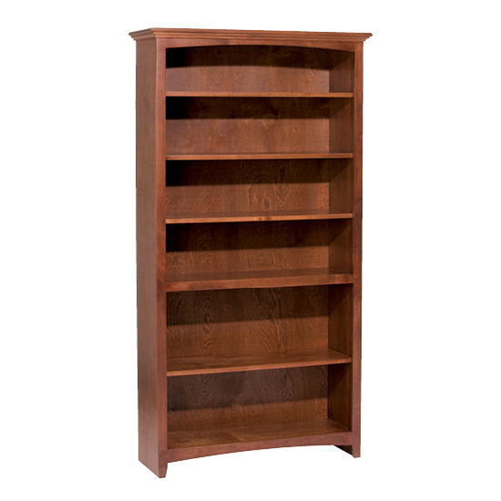 McKenzie - 72'' H X 36'' W Alder Bookcase - Glazed Antique Cherry