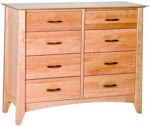 Dresser Woodforms Willow American Black Cherry Small 8 Drawer Dresser With Walnut Handles